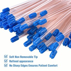 200 (2 Bags) CLEAR/BLUE Disposable Dental Saliva Ejector Evacuation Suction Tips
