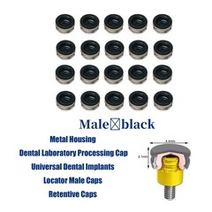 Dental Overdenture Locator Implant Abutment Retention Caps Male Cap Inserts Set