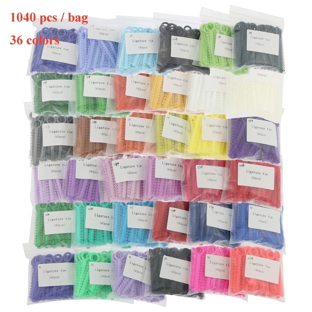 1 Pack 1040 Ring Dental Orthodontics Elastic Ligature Ties Bands Brace 37 Color