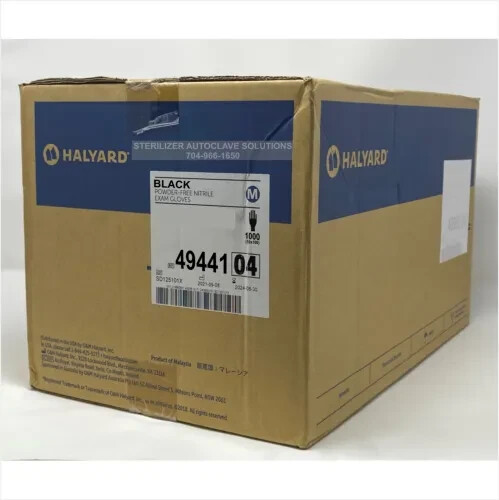 Halyard Black Nitrile Exam Gloves 49441 – CASE of 1000 MEDIUM
