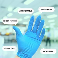 Small 3 Mil Textured Blue Nitrile Powder Free Gloves 2000 Pieces