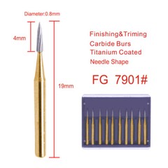 10pcs Dental FG Tungsten Carbide Bur Trimming&Finishing for High Speed Handpiece