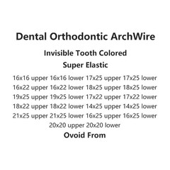 10×Dental Orthodontic Niti Rectangular Arch Wires Tooth Color Coated 14×25Upper