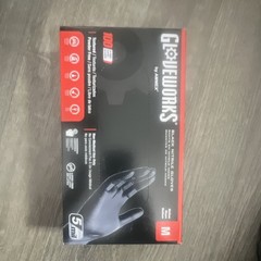 GLOVEWORKS by AMMEX Black Nitrile Powder-Free Gloves Medium 5 mil 100 Count
