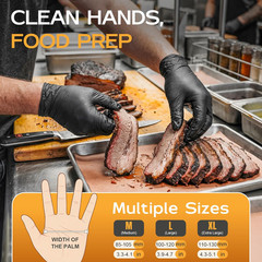 HEAVY DUTY 6 Mil Nitrile Gloves Disposable Latex Free Black Rubber Mechanic Hous