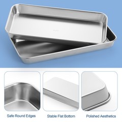 Dental Medical Stainless Steel Instrument Tray Tattoo Flat Trays 3 Sizes