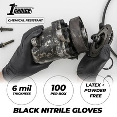 100 Pack Medium Black Nitrile Disposable Gloves For Automotive Work