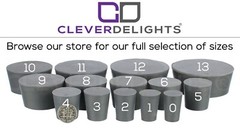 Solid Rubber Stoppers – Size 1 to 14 – Pick Size and Qty – Gray Plug Cork