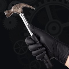 First Glove Black Industrial Disposable Nitrile Gloves 6 Mil Latex & Powder Free