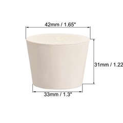 White Tapered Shaped Solid Rubber Stopper for Lab Tube Stopper Size 8 10Pcs