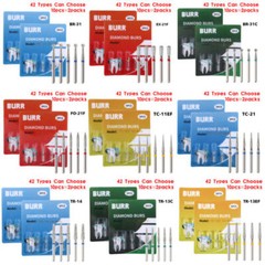 97Types Dental Diamond Burs FG 1.6mm for High Speed Handpiece 5pcs/pack DL