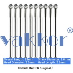 10/Pack Dental Surgical Carbide Burs Latch Type RA SURG Burs Low Speed RA1/4 RA1