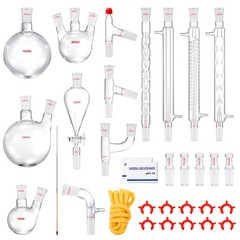 VEVOR Lab Glassware Distillation Kit 1000ml 3.3 Boro 32 pcs Glassware Equipment