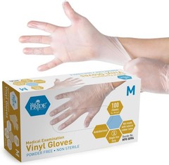 Clear Vinyl Exam Gloves – 100 Medium Powder-Free, Water-Resistant & Versatile
