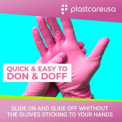 1000 Large L Nitrile Exam Disposable Pink Gloves, Latex & Powder Free, Medical
