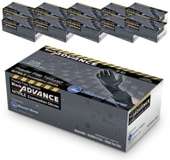 Advance IF63 Nitrile Exam Examination Gloves Thick 6 Mil Black Gloves 1000 Pcs