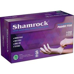 Shamrock Latex Hand Gloves Disposable Gloves Powder Free – 1 box of 100 gloves