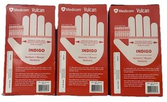 MEDICOM Vulcan Latex-Free Indigo Nitrile Gloves, Size M 400+ Bundle OB