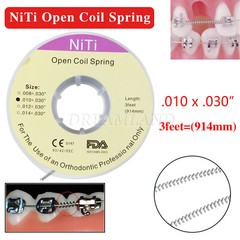 10 Roll Dental Orthodontic Niti Open Coil Spring Spool Dia.010 *030 ” inch 914mm