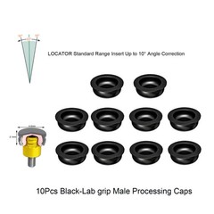 US Dental Locator Black Processing Replacement Male Inserts Caps Overdenture Set