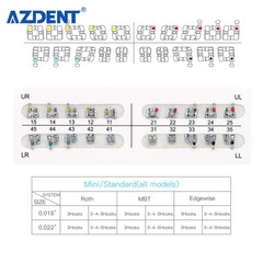10 X Dental Orthodontic Bracket Brace Metal Mini/Standard MBT Roth.022 Hook 345