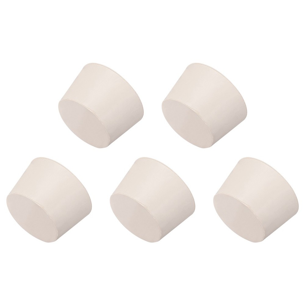 White Tapered Shaped Solid Rubber Stopper for Lab Tube Stopper Size 11,5Pcs