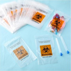 Teenyyou 500 Pcs Orange Biohazard Specimen Bags 6″ x 9″ Laboratory Sample Bag wi