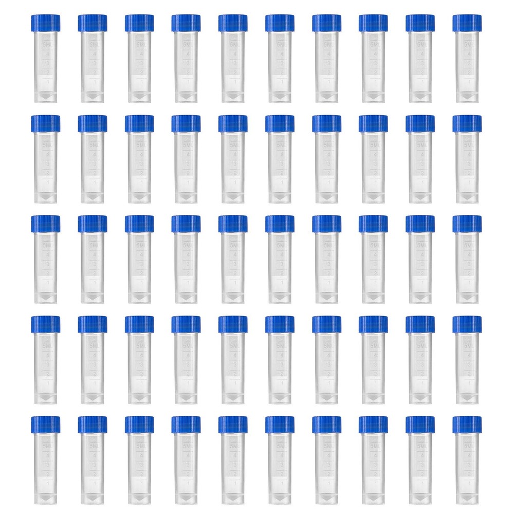 50 Pieces 5 Ml Plastic Graduated Vial Sample Bottle Storage Container Tubes with