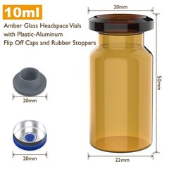 1000PCS Crimp Top Headspace 10mL Vials Aluminum Caps HPLC Lab Clear Glass Bottle