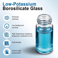 100/200/300/400/500/1000/2000Pcs 20mL Scintillation Vials with Cone Liner Caps