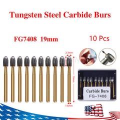 10Pcs Dental Tungsten Carbide Burs Trimming & Finishing Egg Football Bur FG 7408