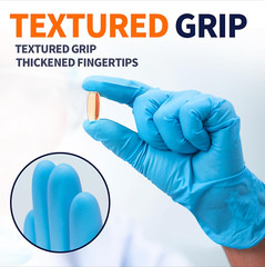LG Blue Disposable Medical Gloves Powder-Free Latex-Free, Box of 100 Pcs