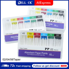WELLCK 1 Box Dental Absorbent Paper Points Sterile Mixed Sizes 02 04 06 Taper 15