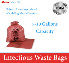 BIOHAZARD Infectious Waste Bags Red Adhesive Bag, 5 Size, Meets OSHA requirement