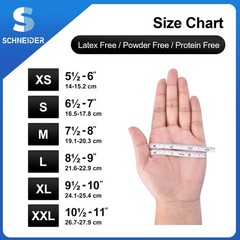 Schneider Nitrile Exam Gloves, 4 Mil Black Gloves Disposable Large,