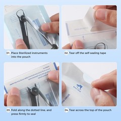 200pcs Dental Self Sterilization Pouches Autoclave Sterilizer Bags/Divided Trays