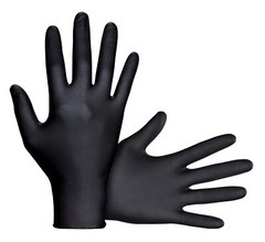 7 Mil Black Nitrile Gloves 100 Count Durable Powder Free Disposable Safety Gl…