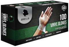 Gorilla Supply Disposable Vinyl Gloves Powder Free Extra Large 100 Count