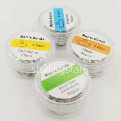 50 Pcs Dental Matrix Band 3D Hole Protrusions Matrices 3.5mm-6.5mm Contoured