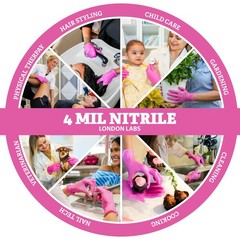 4 Mil – Fuchsia Pink Nitrile Gloves–Disposable Latex Free & Powder Free–Chemi…