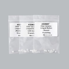 Dental Orthodontic Composite Clear Ceramic Lingual Buttons for Bondable Round