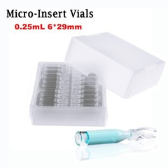 1000Pcs 250uL Clear Glass Micro Inserts+Plastic Spring for for 2mL 9-425 Vials
