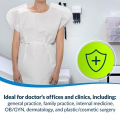 Disposable Medical Gowns 30X42 Open Back Waist Tie Short Sleeve Pack Of 50