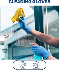 Disposable Vinyl Synthetic Exam Gloves – 4 Mil, Latex Free, 50 Pack – Blue