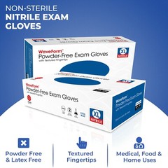 1000 Blue Nitrile Exam Medical Gloves 4 Mil, Latex & Powder Free 10 Boxes of 100