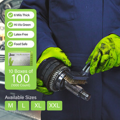 1st Choice Premium Green Nitrile Disposable Gloves 6 Mil Diamond Grip, 1000/Case