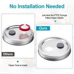 12x Wide Mouth Mushroom Liquid Culture Lid,Split-Type Mason Jar Lid with 0.22Um
