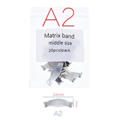 Dental Saddle Contoured Metal Matrices Matrix Band 6 Sizes / Springclip