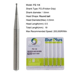 Wave Dental Round Burs Carbide Surgical FG SURG 25mm High Speed 19mm FG 6 4 8 2