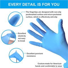 Advance Blue Nitrile Exam Gloves Latex Free Bulk 1000ct 4 Mil Powder Free Glove